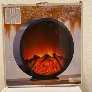 Greyson Home Round Electric Fireplace – Decorative Flame Effect (No Heat)